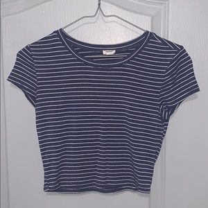Blue and white stripped crop top